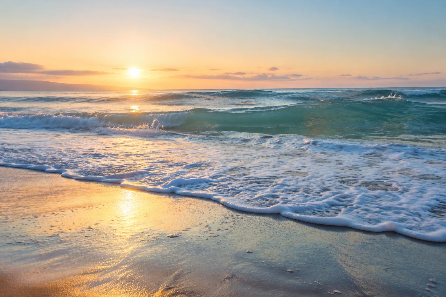 Gentle Pacific Ocean waves